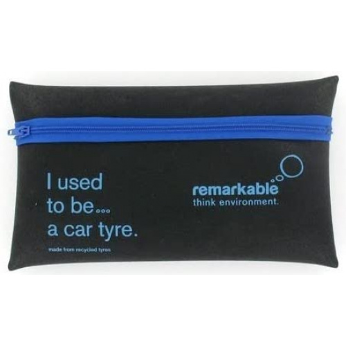 Remarkable recycled Pencil Case I used to be a car tyre Eco Friendly NEW BLUE 